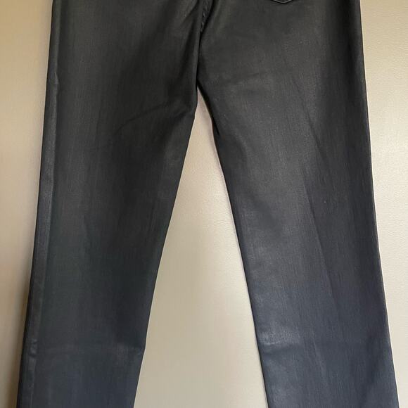 NWT DL1961 Patti Straight High Rise Jeans Sharkskin Black Grey Coated‎ Denim 23 - Picture 13 of 16